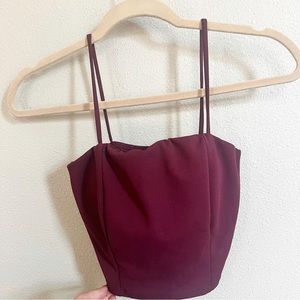 Windsor cropped tank, maroon size M